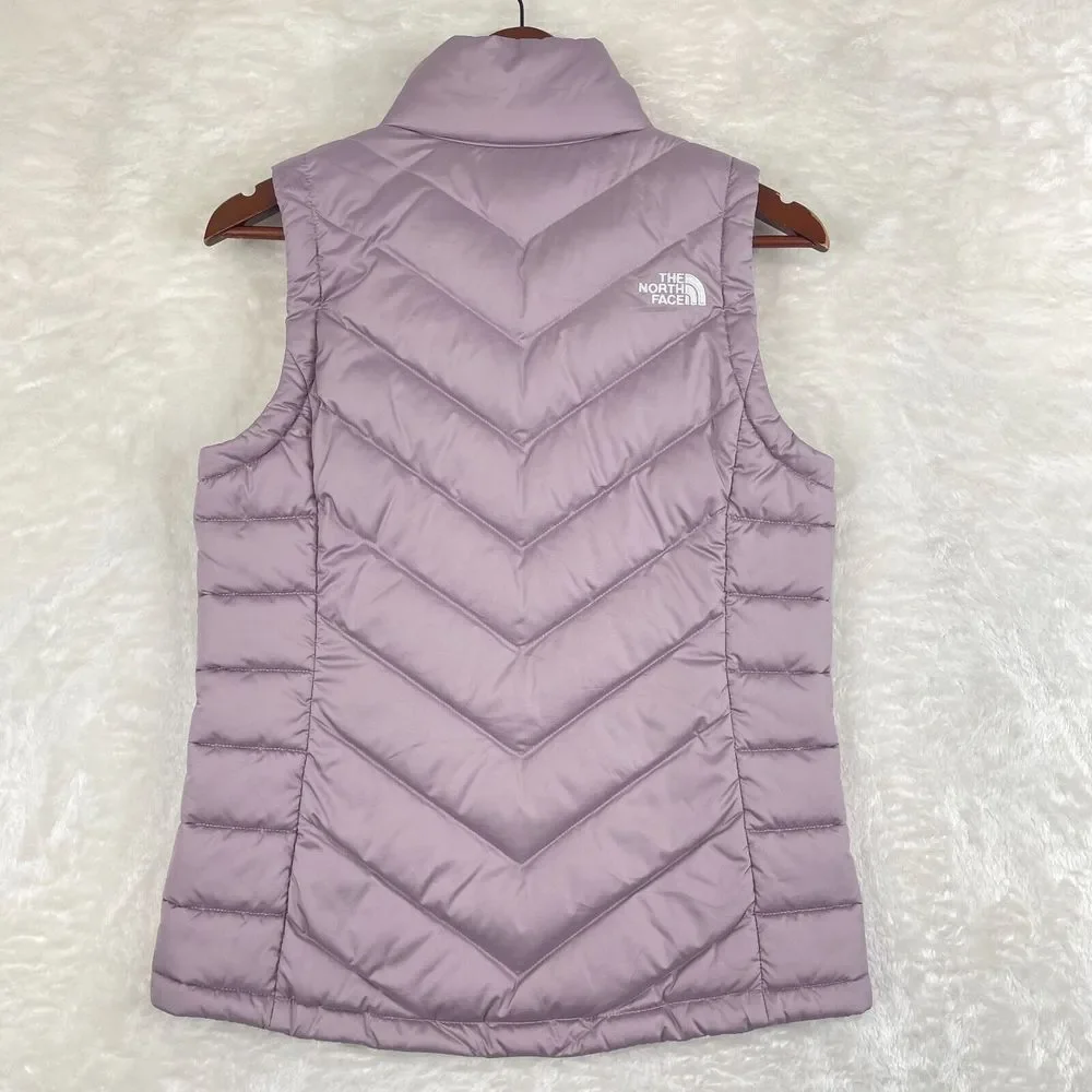 The North Face 550 Goose Down Puffer Vest Womens XS Extra Small Lavender Zip Up - Picture 12 of 13
